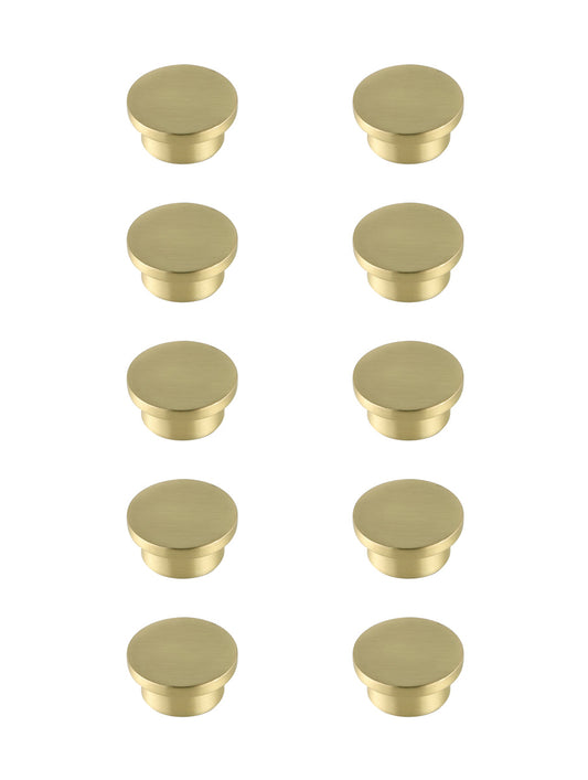 Trovon 1.6" Diameter Brushed Gold Oversize Round Knob Multipack (Set of 10)