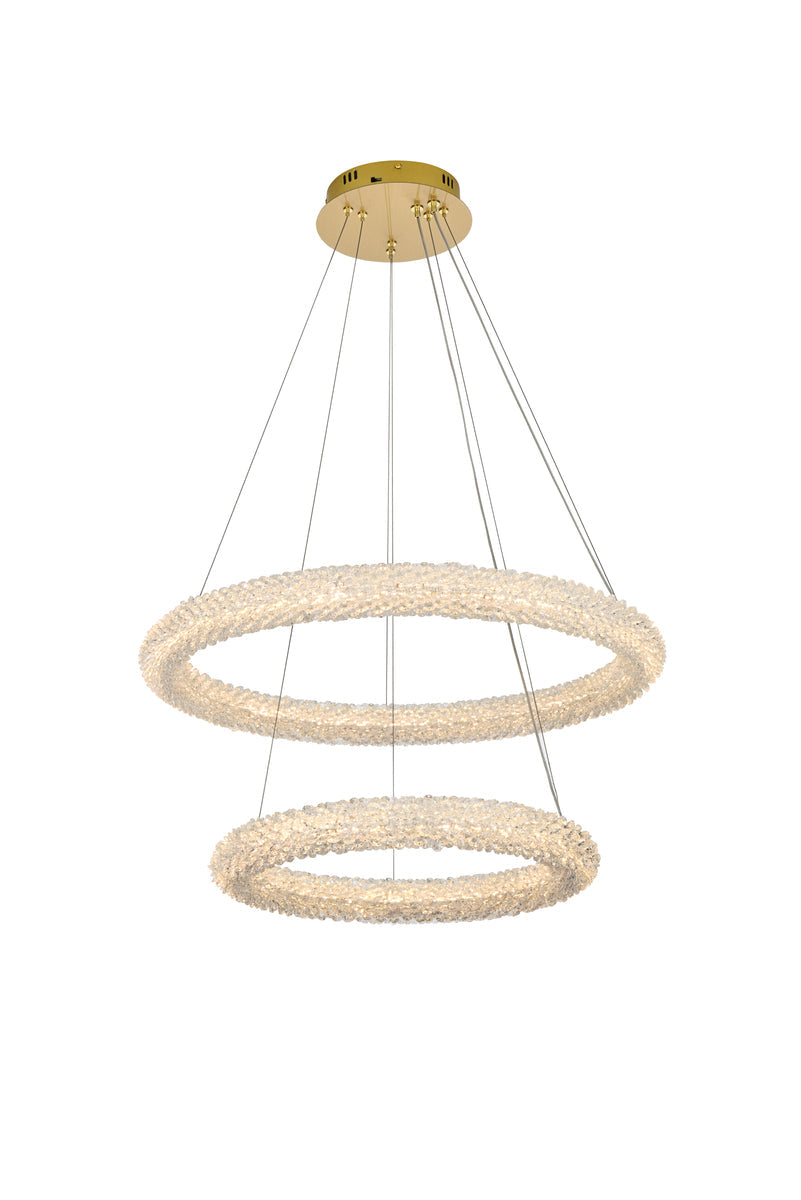 Bowen 28 inch Adjustable LED Chandelier in Satin Gold