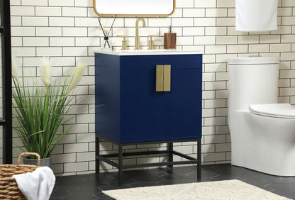 24 inch Single bathroom vanity in blue