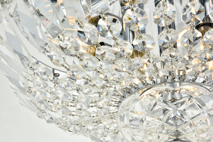 Tranquil 6 light Chrome Flush Mount Clear Royal Cut Crystal