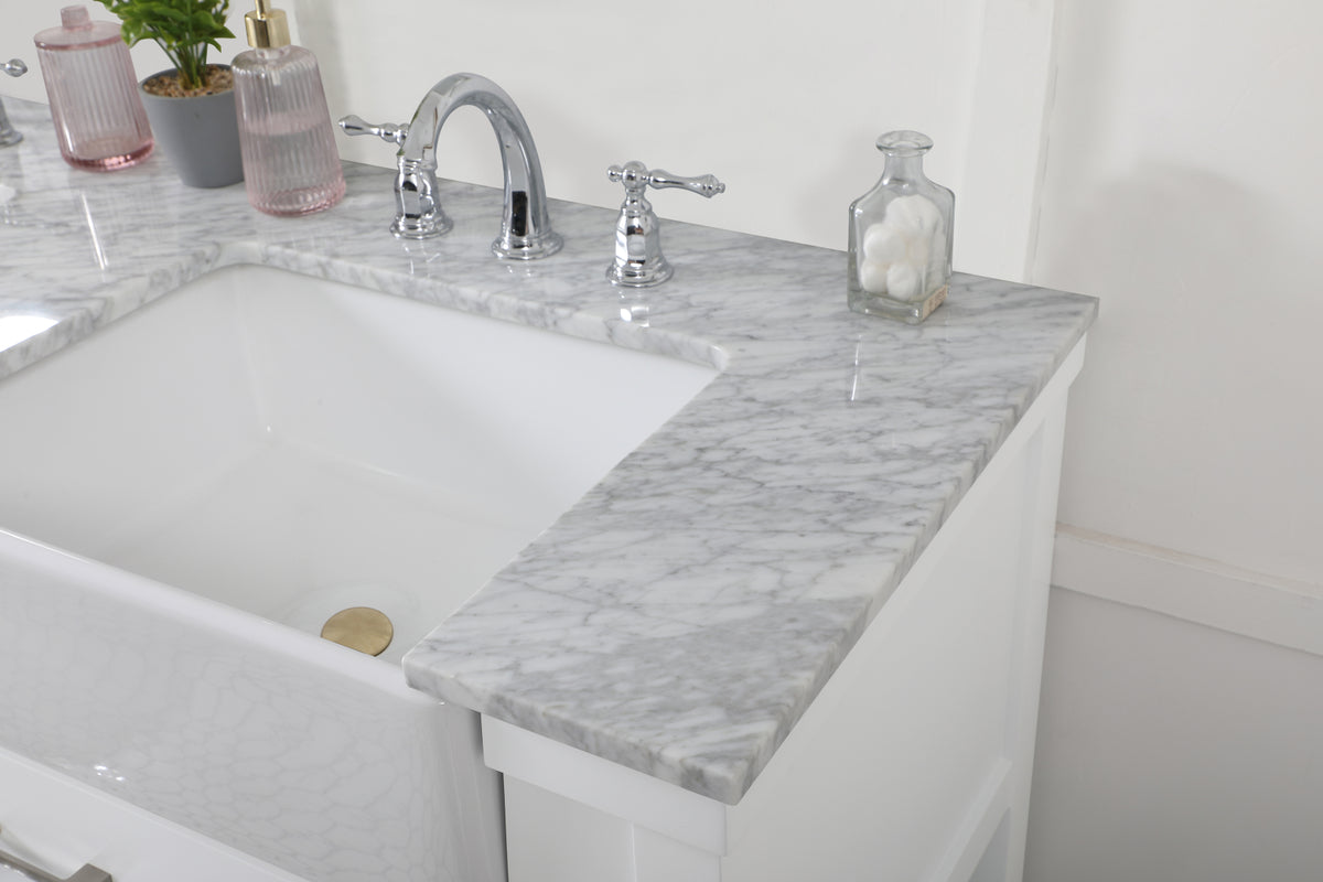 60 inch double bathroom vanity in white