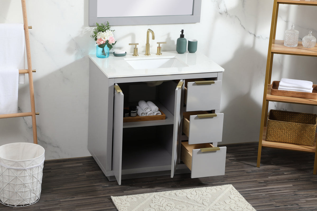 36 inch Single bathroom vanity in grey