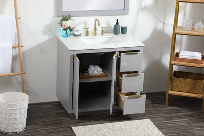 36 inch Single bathroom vanity in grey