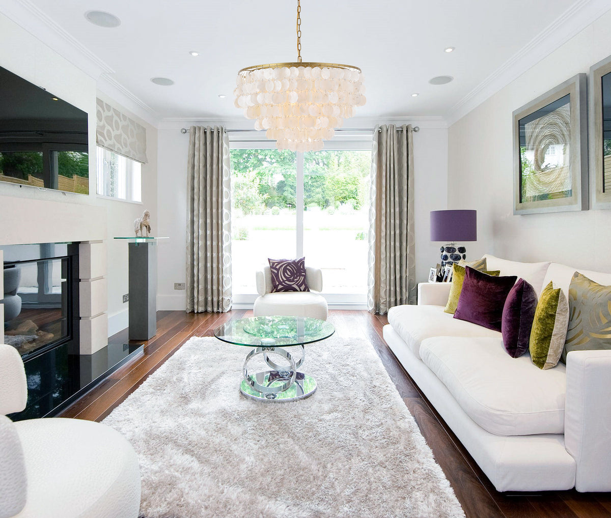 Selene 6 light Brass Pendant