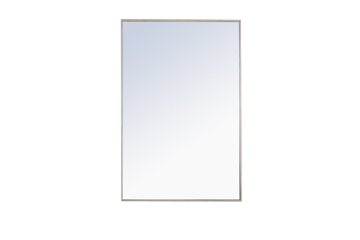 Metal frame Rectangle Mirror 28 inch Silver