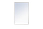 Metal frame Rectangle Mirror 28 inch Silver