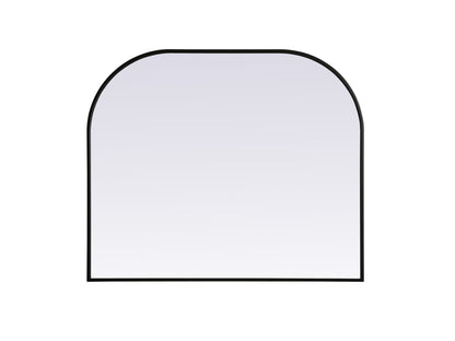 Metal Frame Arch Mirror 40x34 Inch in Black