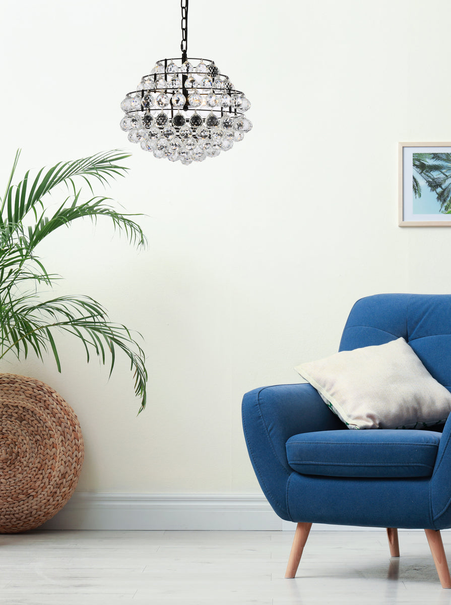 Savannah 16 inch pendant in black