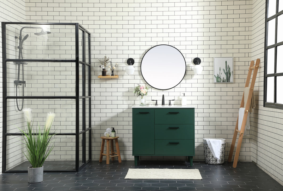 36 inch bathroom vanity in Green