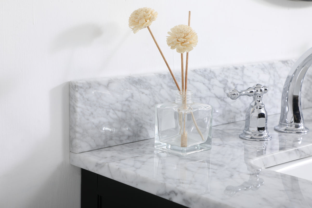 42 inch Single bathroom vanity in black with backsplash