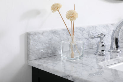 42 inch Single bathroom vanity in black with backsplash