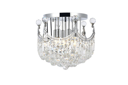 Corona 6 light Chrome Flush Mount Clear Royal Cut Crystal
