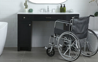 54 Inch ADA Compliant Bathroom Vanity In Black