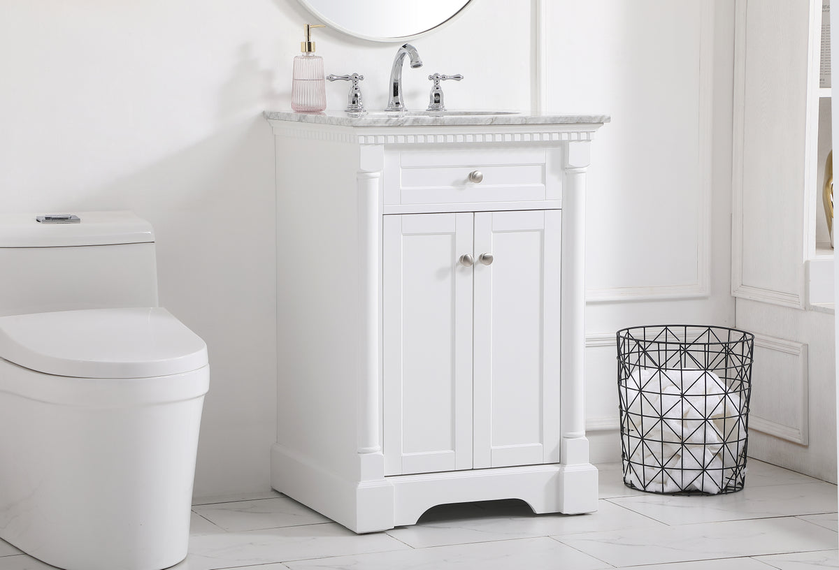 24 inch Single bathroom vanity in  White