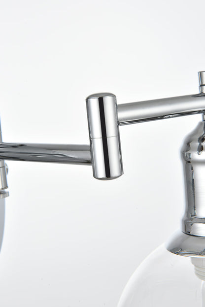 Caspian 1 light Chrome and Clear swing arm plug in wall sconce