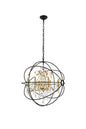 Cordelia 8 Light Black and Gold Crystal Pendant