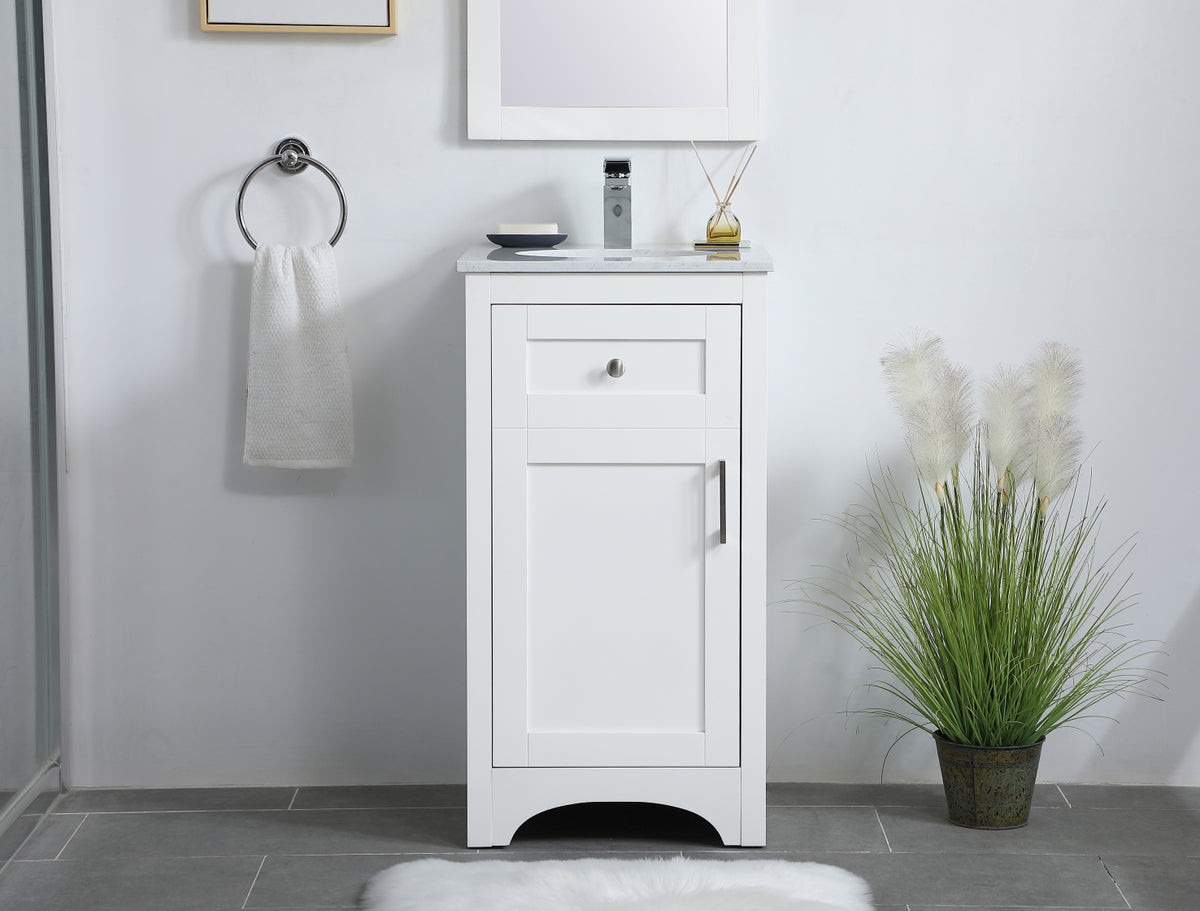 18 inch Single Bathroom Vanity in White