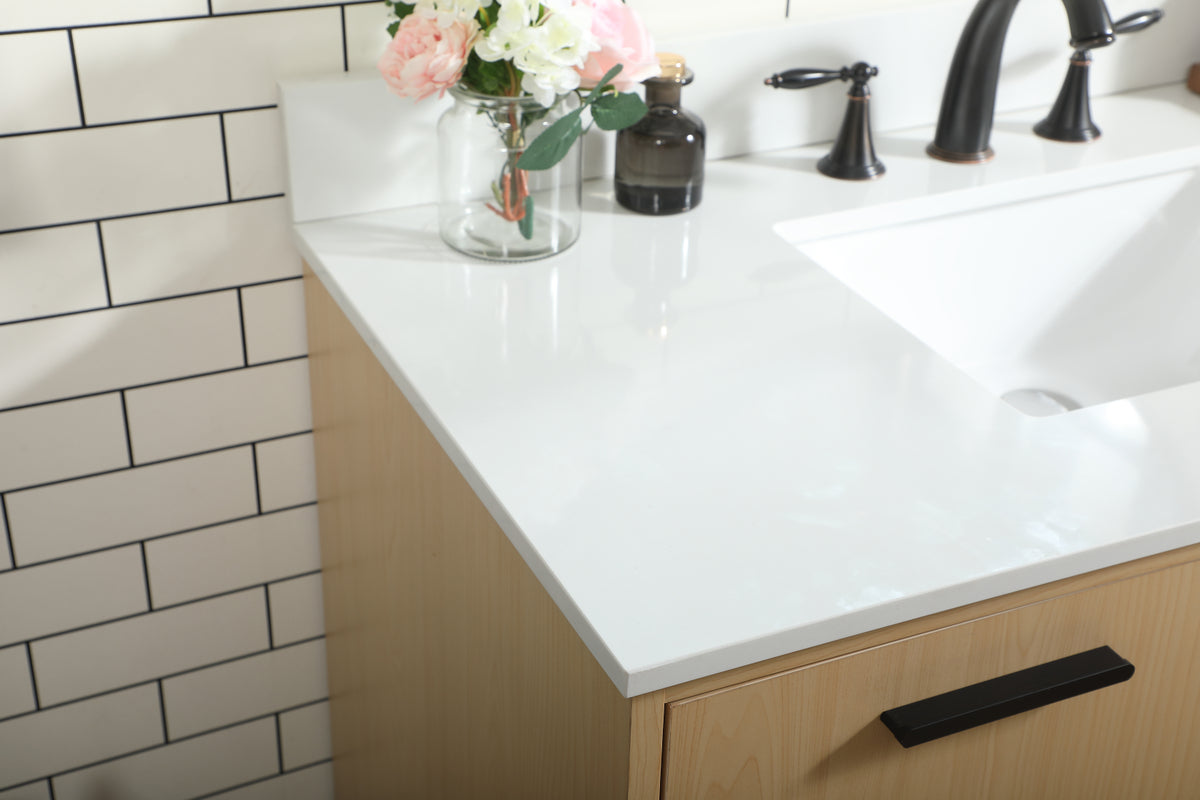 42 inch bathroom vanity in Maple with backsplash