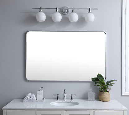 Soft corner metal rectangular mirror 30x48 inch in Silver