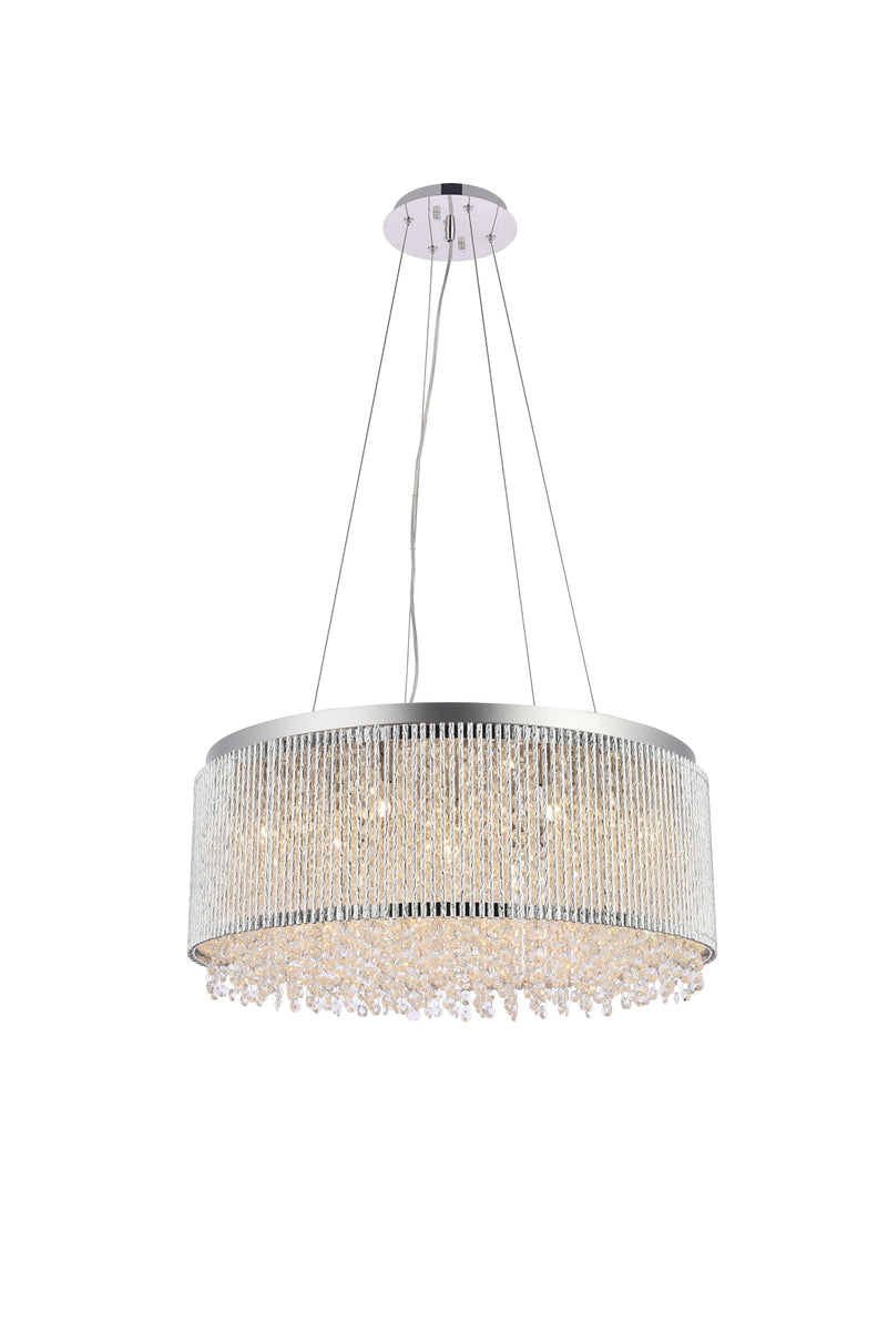 Influx 14 light Chrome Pendant Clear Royal Cut Crystal