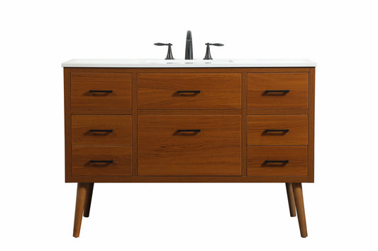 48 inch Single bathroom vanity in teak