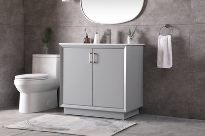 36 Inch SIngle Bathroom Vanity In Grey