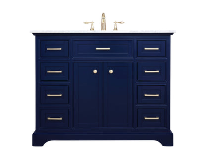 42 inch Single bathroom vanity in Blue