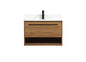 30 inch Single bathroom vanity in walnut brown with backsplash