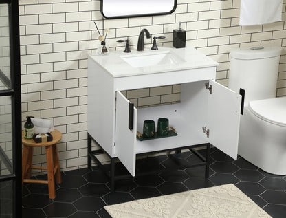 30 inch Single bathroom vanity in white