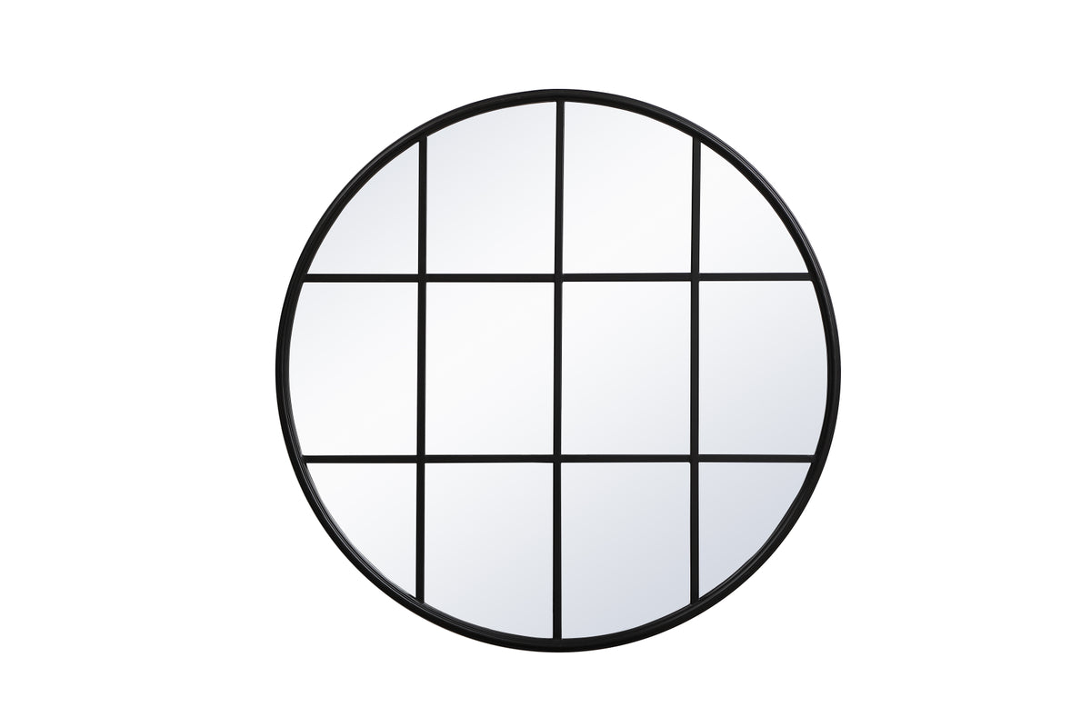 Metal windowpane mirror 36 inch x 36 inch in Black