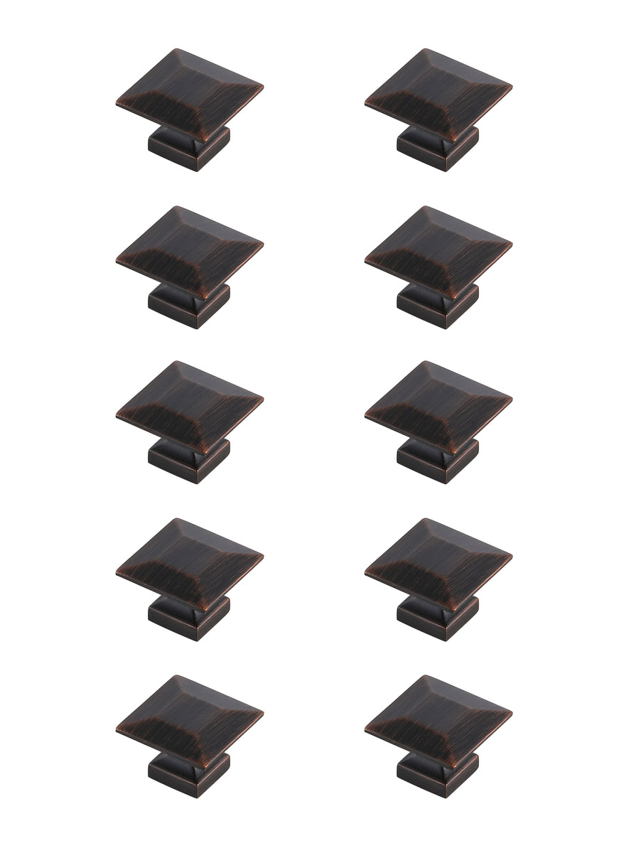 Cecil 1.3" Oil-rubbed Bronze Square Knob Multipack (Set of 10)