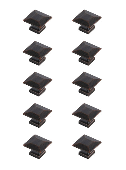 Cecil 1.3" Oil-rubbed Bronze Square Knob Multipack (Set of 10)