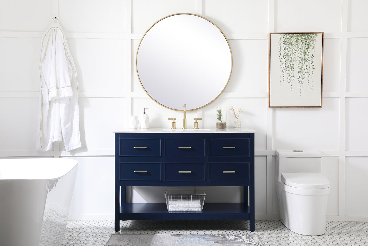 48 inch Single bathroom vanity in blue