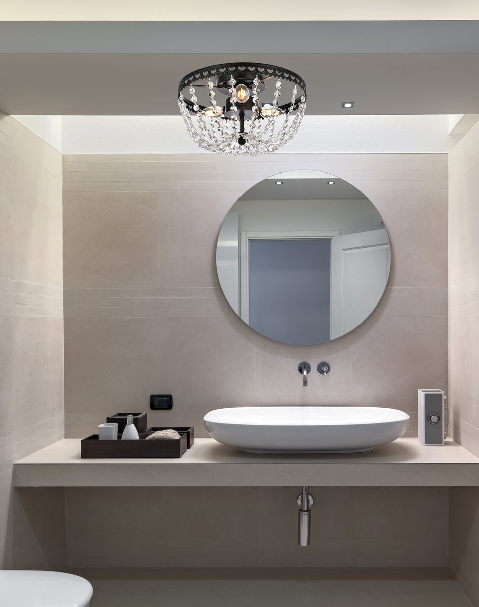 Kylie 14 inch flush mount in black