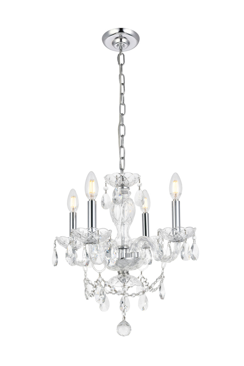  Elle Collection Pendant D17in H18in Lt:4 Chrome Finish 