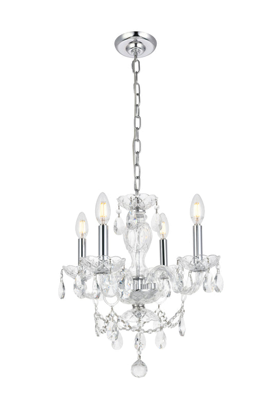 Elle Collection Pendant D17in H18in Lt:4 Chrome Finish 
