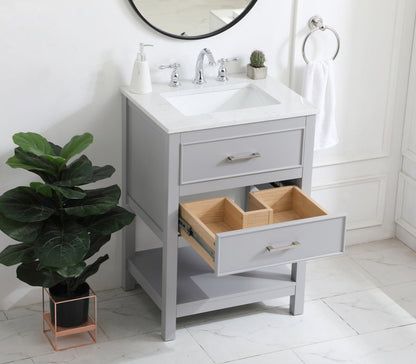 24 inch Single Bathroom Vanity in Grey