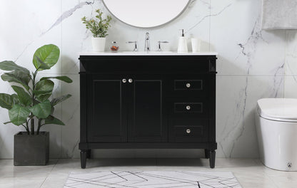 42 inch Single bathroom vanity in black