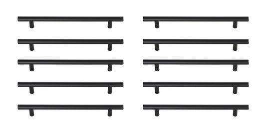 Quinn 7-9/16" Center to Center Matte Black Bar Pull Multipack (set of 10)