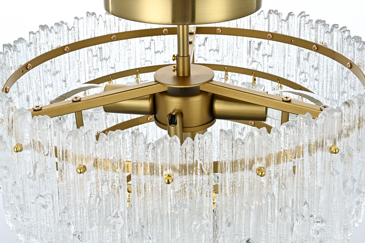 Emilia 15 inch Flush Mount Light  in Satin Gold