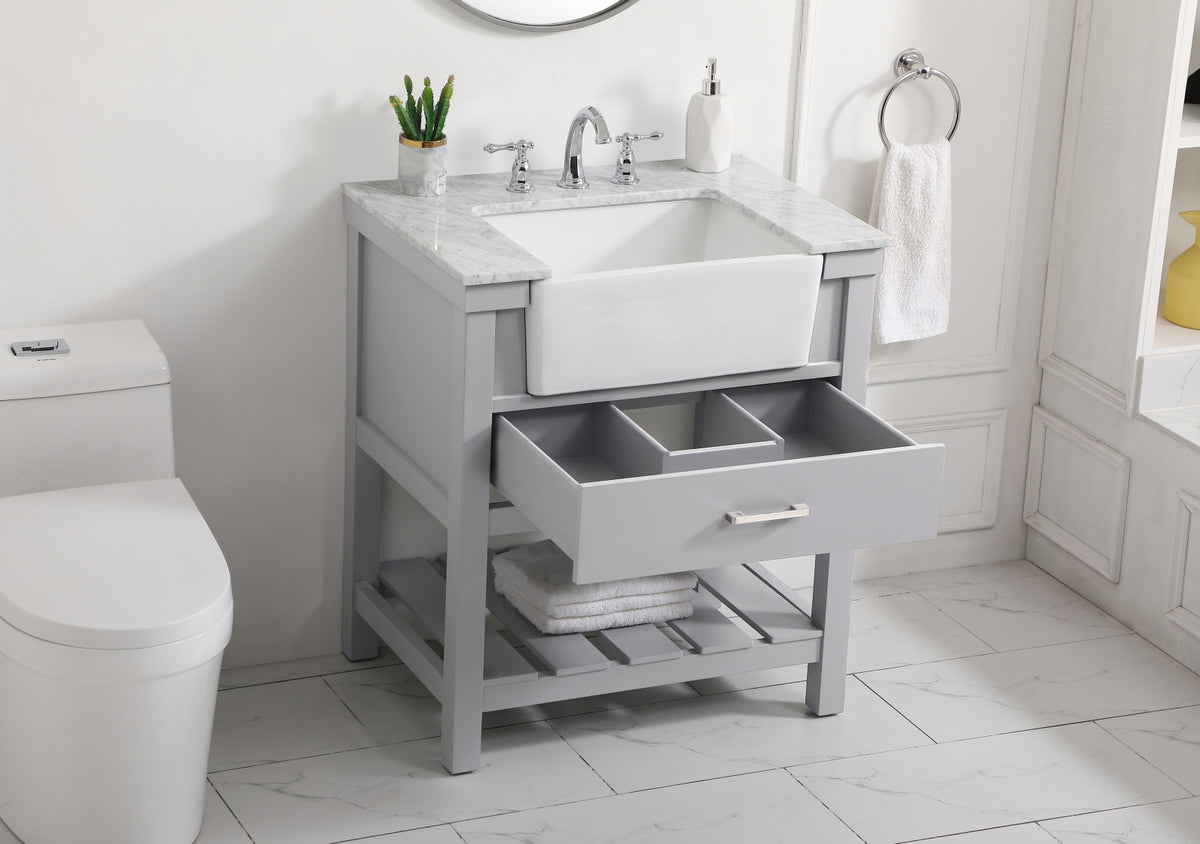 30 inch Single bathroom vanity in grey