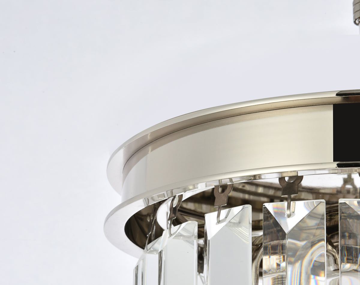 Sydney 3 light polished nickel Pendant Clear Royal Cut Crystal