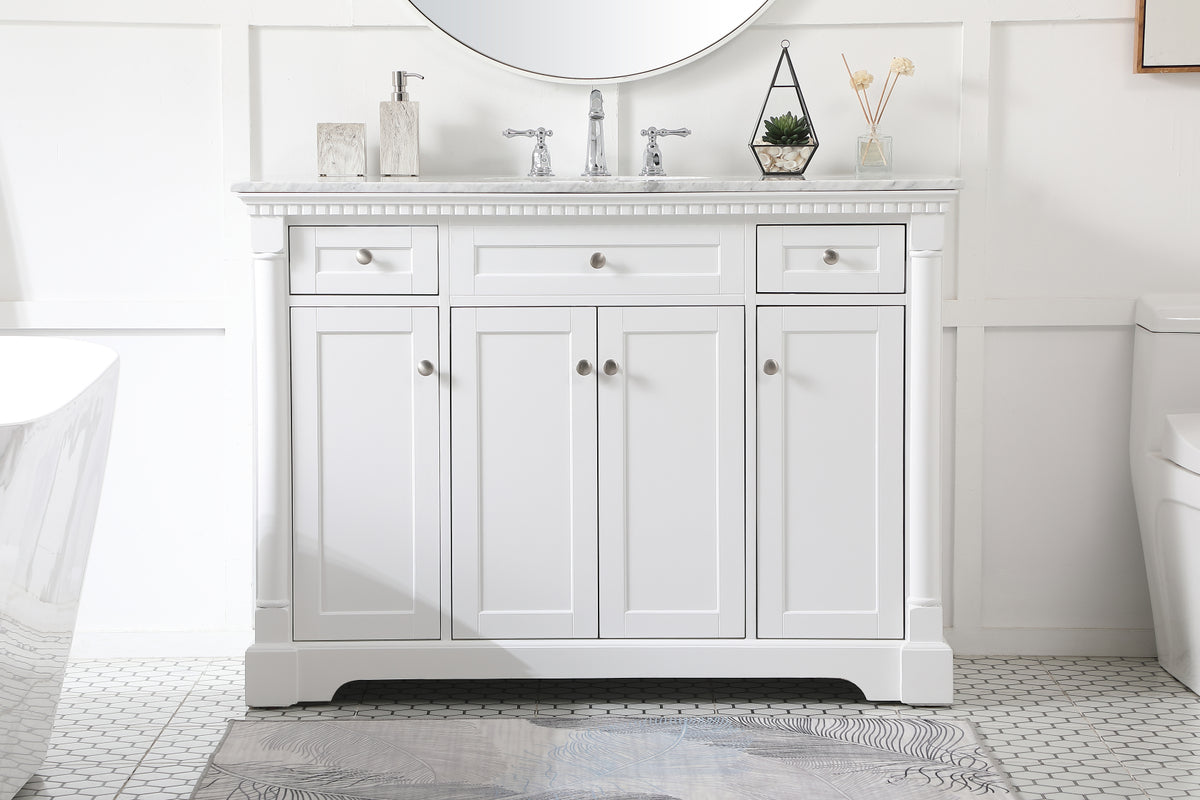 48 inch Single bathroom vanity in  White