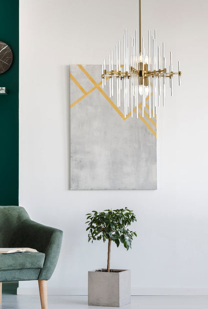 Sienna 23 inch crystal rod pendant in gold