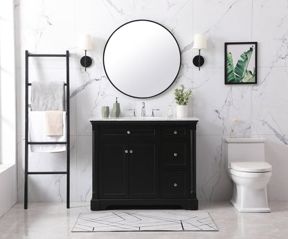 42 inch Single bathroom vanity set in black