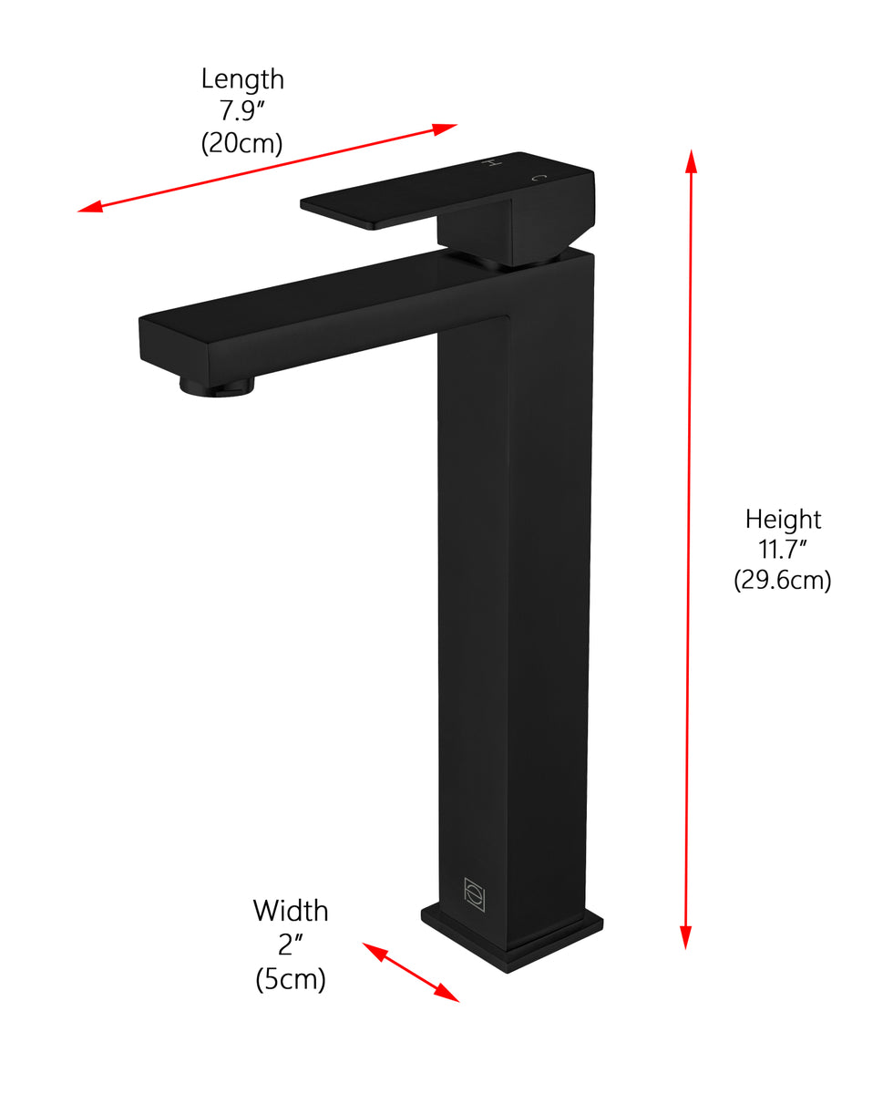 Jakob Single Hole Single Handle Bathroom Faucet in Matte Black