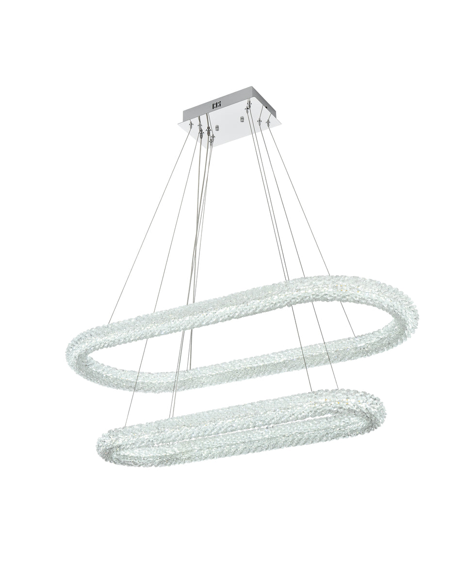 Bowen 42 inch Adjustable LED Chandelier in Chrome