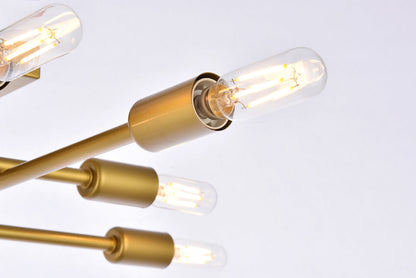 Script 8 lights brass flush mount