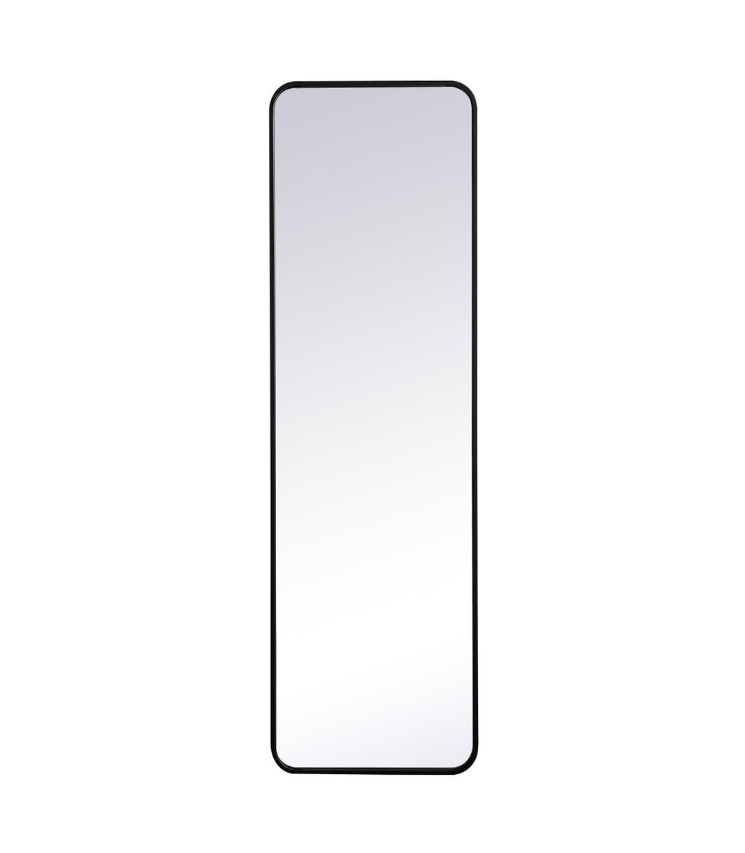 Soft corner metal rectangular mirror 18x60 inch in Black