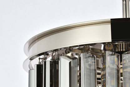 Sydney 3 light polished nickel Pendant Silver Shade (Grey) Royal Cut Crystal